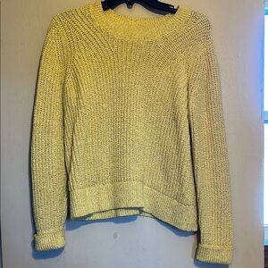 Banana Republic Yellow Crew Neck Sweater Ribbed Knit
